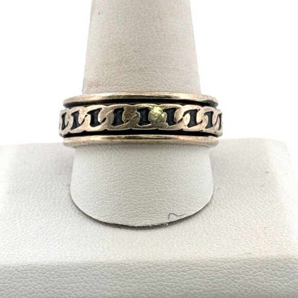 Vintage Mexico Sterling Silver 925 Spinner Men’s Band Ring Sz 12, 11.3g Estate - Picture 1 of 8